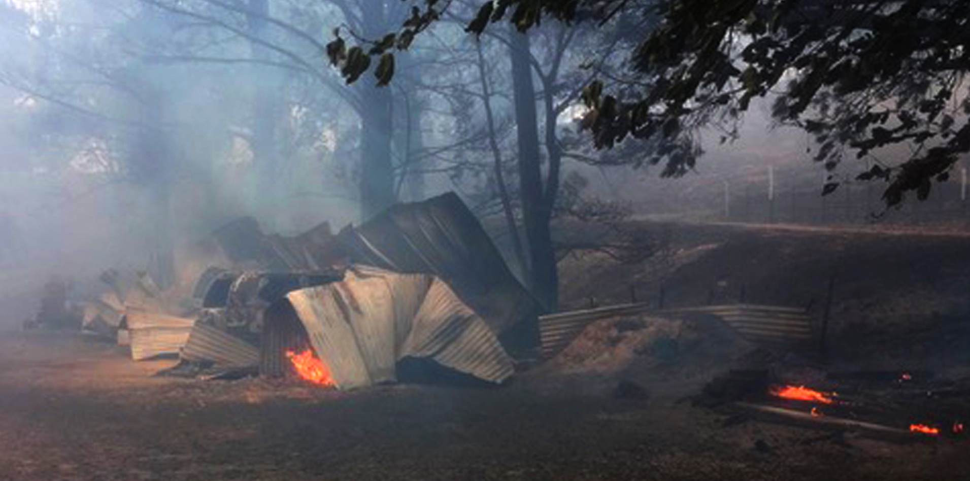 One of Geoff’s two sheds following the bushfire